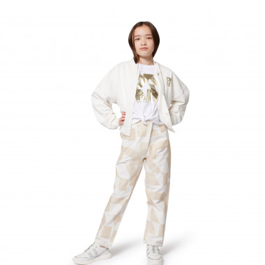 T-shirt noué en coton DKNY pour FILLE