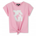 T-shirt noué en coton DKNY pour FILLE