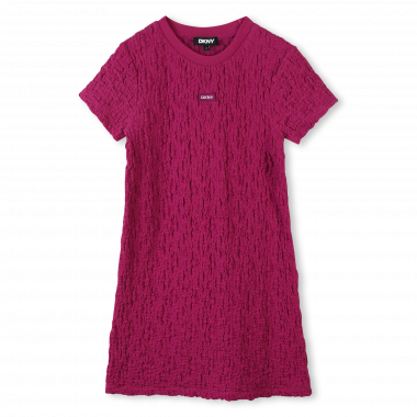 Robe gaufrée à manches courtes DKNY pour FILLE