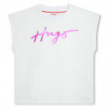 T-shirt de algodão sem mangas HUGO para RAPARIGA