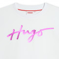 T-shirt de algodão sem mangas HUGO para RAPARIGA