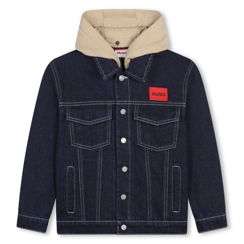 HUGO Hooded denim jacket boy blue Kids around