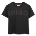 Cotton logo T-shirt with studs HUGO for GIRL