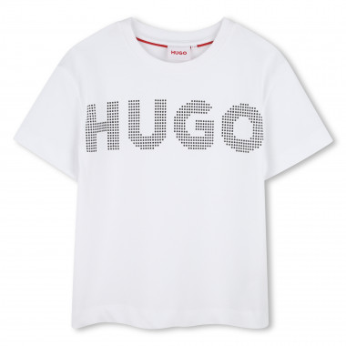 T-shirt en coton logo clouté HUGO pour FILLE