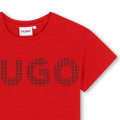 Camiseta de algodón con logo HUGO para NIÑA