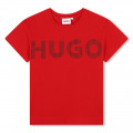 Cotton logo T-shirt with studs HUGO for GIRL