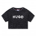 Camiseta de algodón estampada HUGO para NIÑA