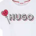 T-shirt avec patch et logo HUGO pour FILLE