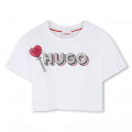 Camiseta con parche y logo HUGO para NIÑA