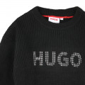 Pull court avec logo clouté HUGO pour FILLE