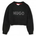 Kurzer Pulli mit Nieten-Logo HUGO Für MÄDCHEN