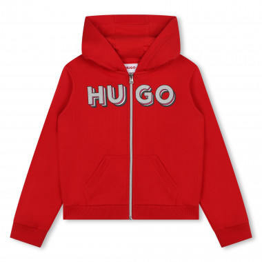 Sweat-shirt zippé à capuche HUGO pour FILLE