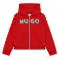 Sweat-shirt zippé à capuche HUGO pour FILLE