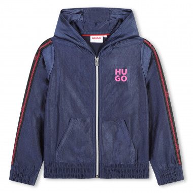 Sweat-shirt brillant zippé HUGO pour FILLE