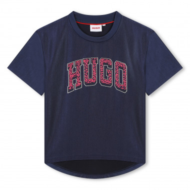 Shiny T-shirt with logo HUGO for GIRL