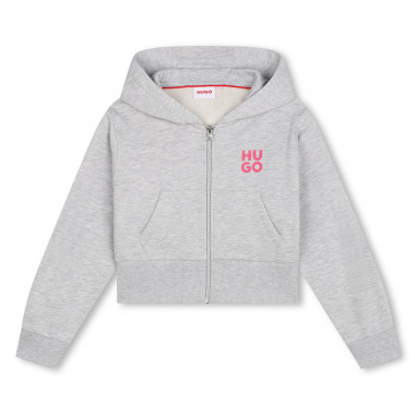 Sweat-shirt zippé avec fleurs HUGO pour FILLE