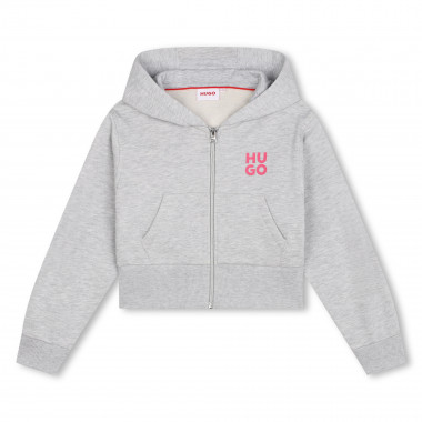 Zip-up sweatshirt with flowers HUGO for GIRL