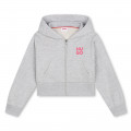 Zip-up sweatshirt with flowers HUGO for GIRL