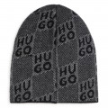 Chequered knitted hat HUGO for BOY