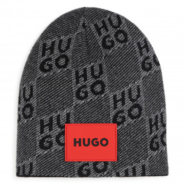 Bonnet en tricot damier HUGO pour GARCON