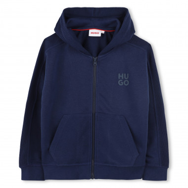 Cardigan à capuche en molleton HUGO pour GARCON