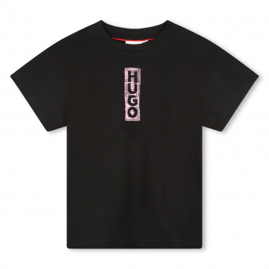 Cotton T-shirt with logo print HUGO for GIRL