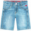 Fleece-effect jean shorts HUGO for BOY