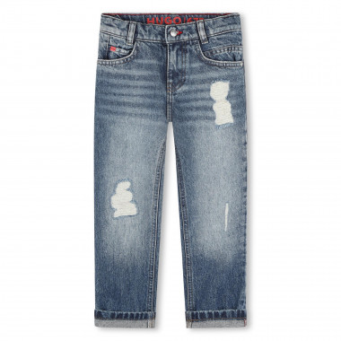 Jeans dritti con abrasioni HUGO Per RAGAZZO