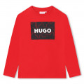 T-shirt met omkaderd logo HUGO Voor