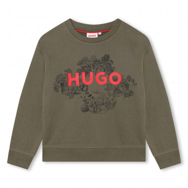 Fleece sweater met print HUGO Voor