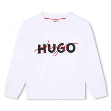 Fleece sweater met borduurwerk HUGO Voor