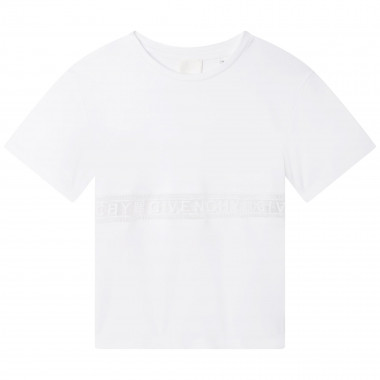 T-shirt en coton avec dentelle GIVENCHY pour FILLE