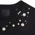T-shirt in cotone perle strass GIVENCHY Per BAMBINA