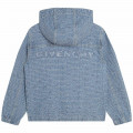Veste à capuche en denim léger GIVENCHY pour GARCON