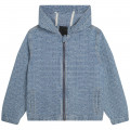 Veste à capuche en denim léger GIVENCHY pour GARCON