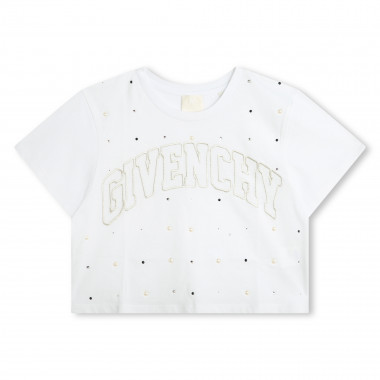 Camiseta de algodón bordada GIVENCHY para NIÑA