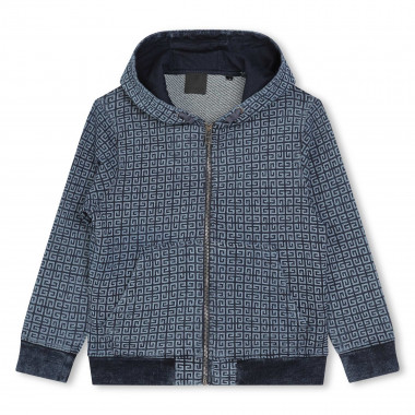 Zip-up cotton denim sweatshirt GIVENCHY for BOY