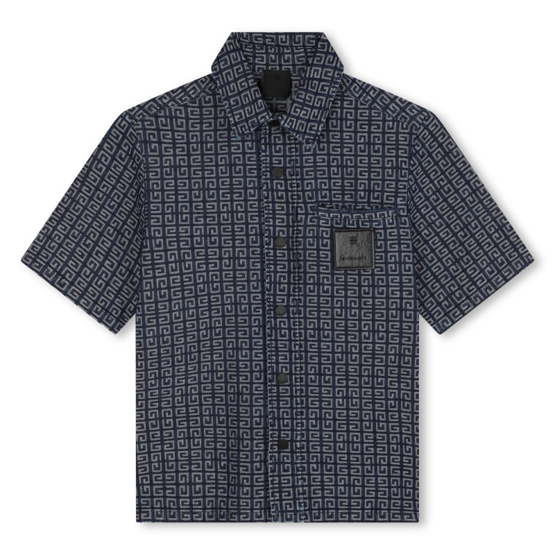 GIVENCHY Camicia a maniche corte ragazzo blu Kids around