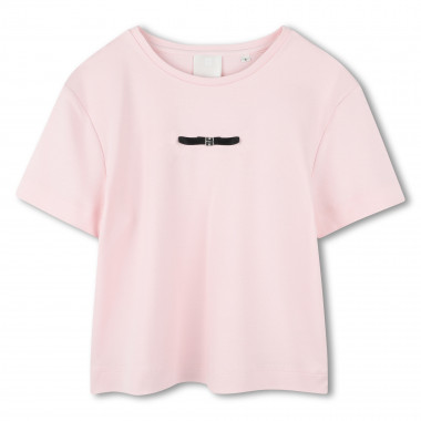 T-shirt coton à noeud en satin GIVENCHY pour FILLE