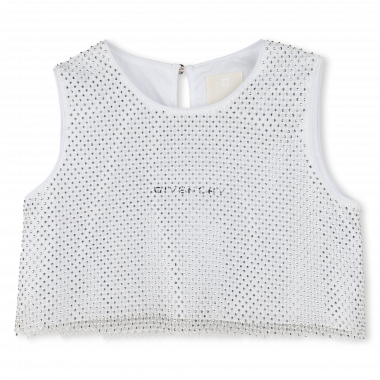 Blouse en maille ajourée avec strass GIVENCHY pour FILLE