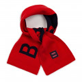 Two-tone knitted cotton scarf BOSS for BOY