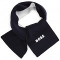 Cotton knit scarf BOSS for BOY