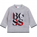 Cotton jumper with jacquard BOSS for BOY