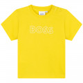 Camiseta de punto de algodón liso BOSS para NIÑO