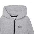 Fleece hooded cardigan BOSS for BOY