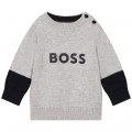 Brushed cotton knit jumper BOSS for BOY