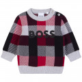 Checked cotton jumper BOSS for BOY