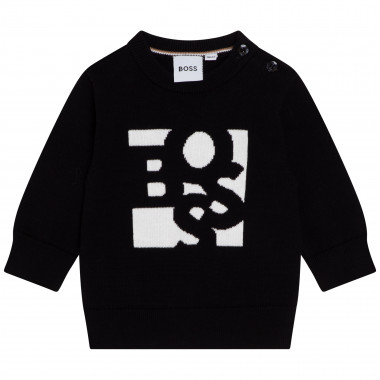 Knitted cotton jacquard jumper BOSS for BOY