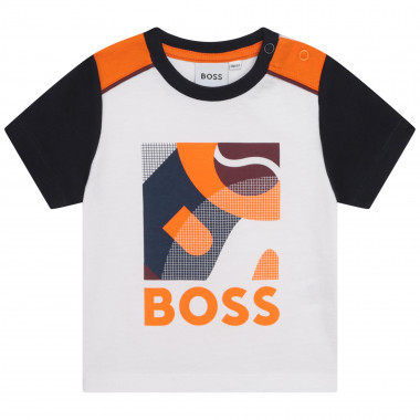 T-shirt en coton à imprimé BOSS pour GARCON