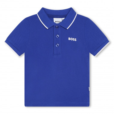 Short-sleeved cotton polo BOSS for BOY